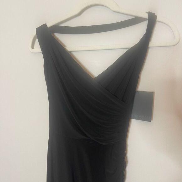 Revolve Norma Kamali Cayla Side Drape Gown in Black NWT XS FLAWED - Picture 8 of 10